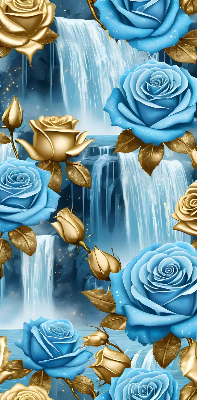golden blue roses