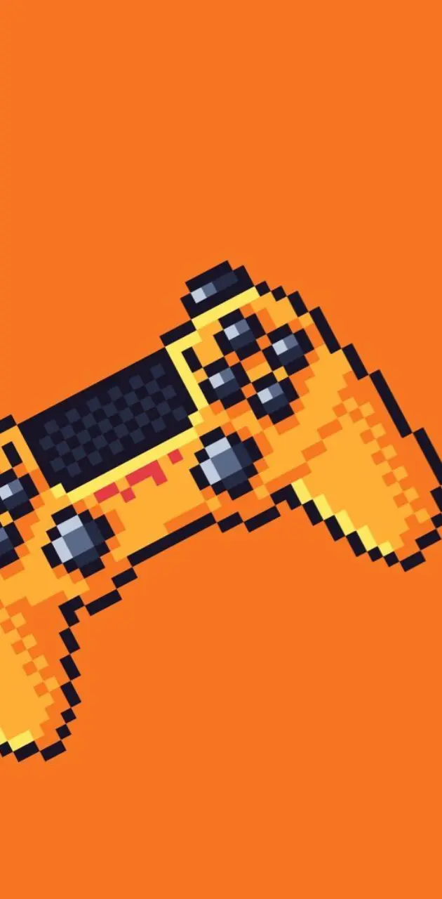 pixel gamepad orange 