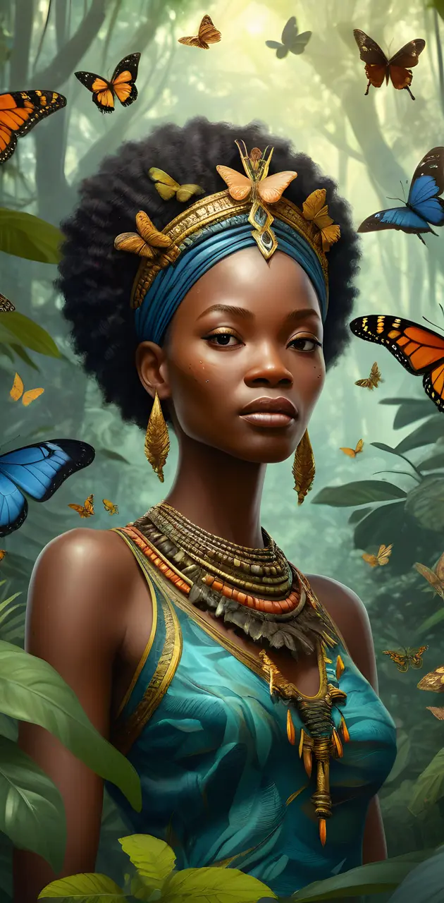 african queen and butterflies