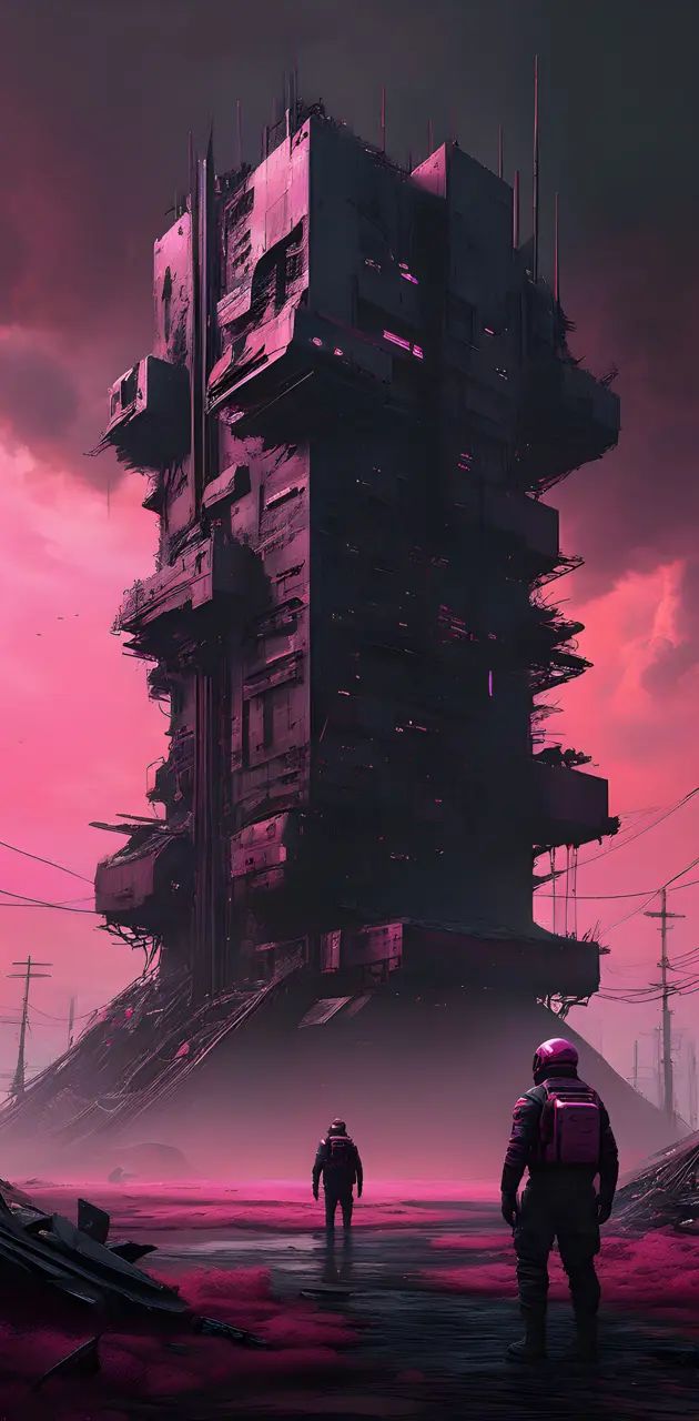 pink and black futuristic scene