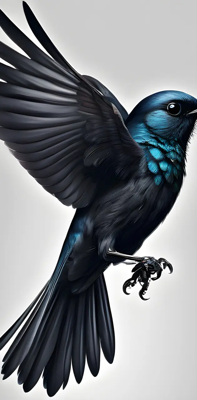 a blue bird with a long tail