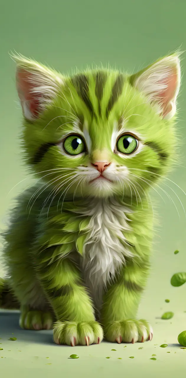 green kitten