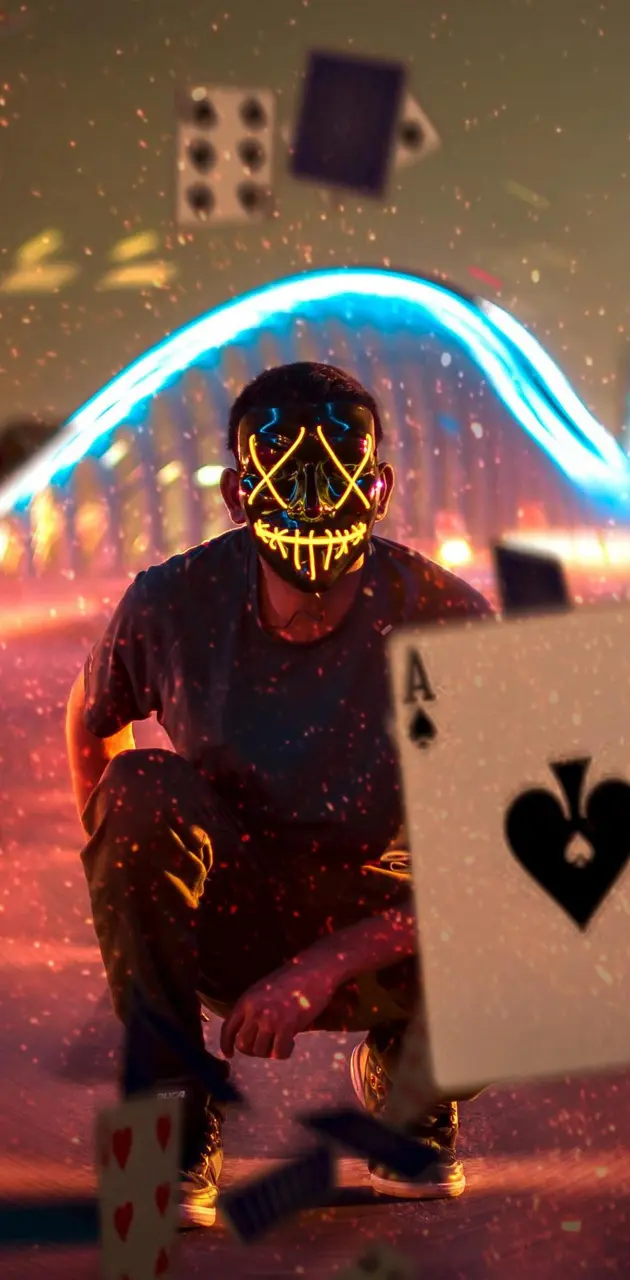 Neon poker guy