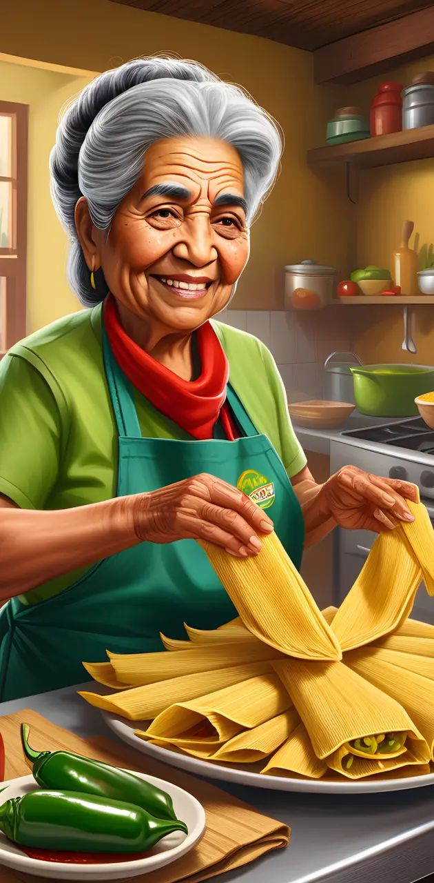 Senora making tamales