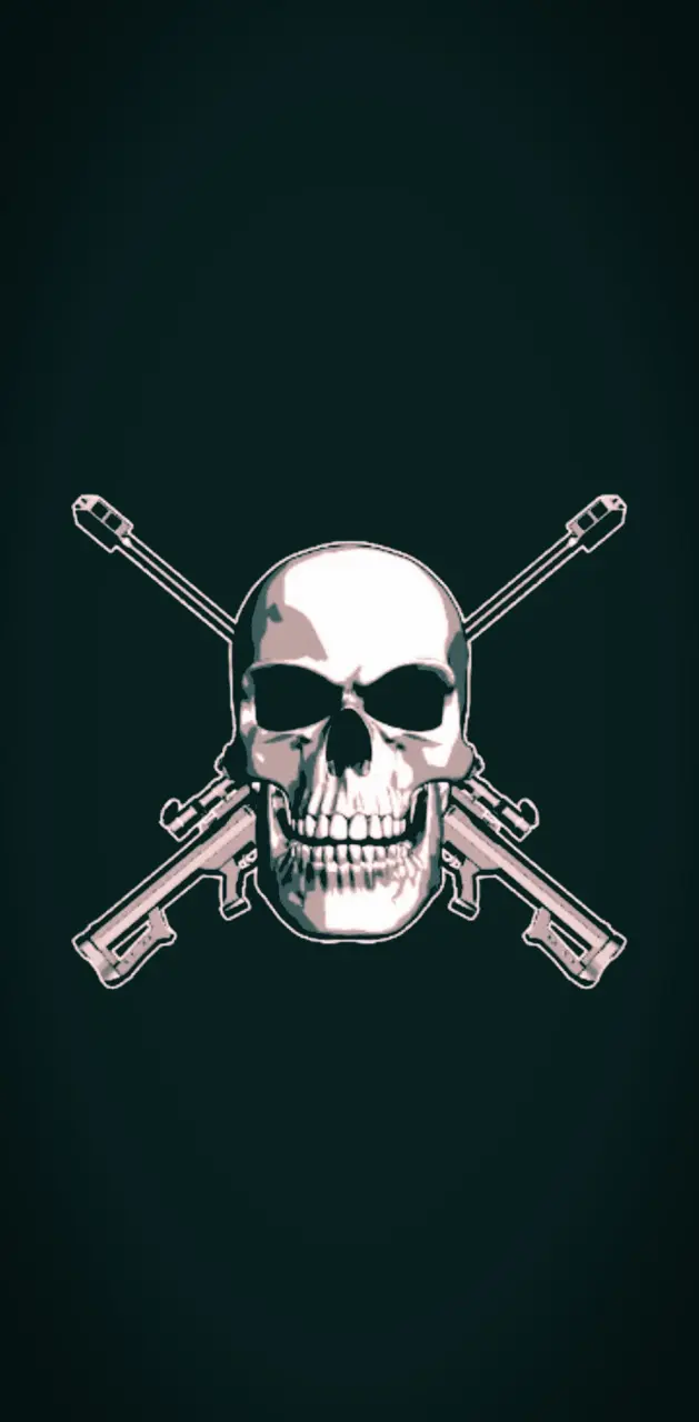 cool skulls with guns wallpaper
