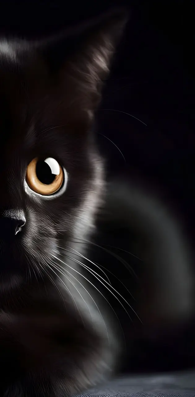 Black cute cat