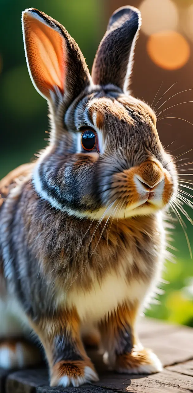 a brown and white rabbit