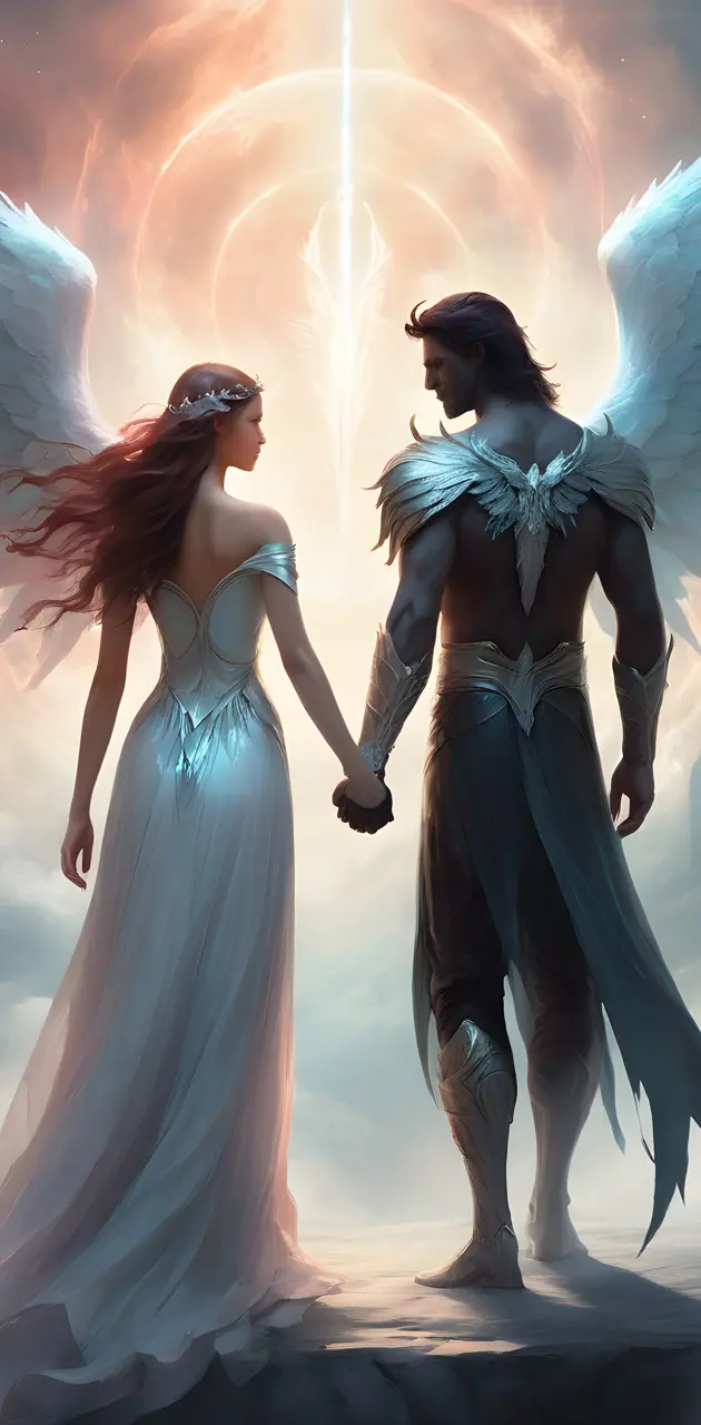 angel and demon holding hands