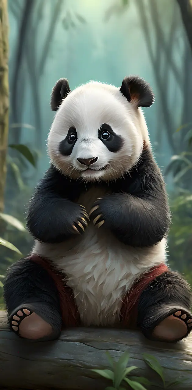 a panda bear sitting