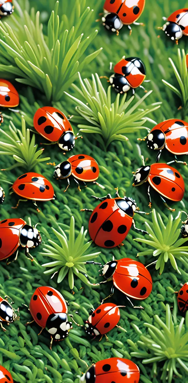 a group of ladybugs on a plant