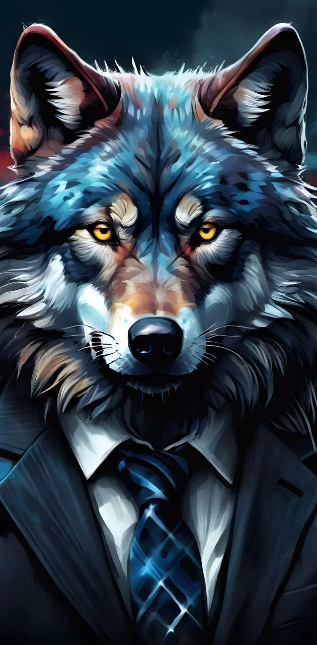 Dark tie dye wolf
