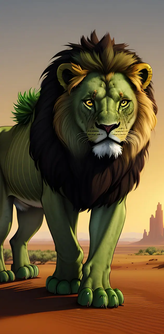 Green desert lion 