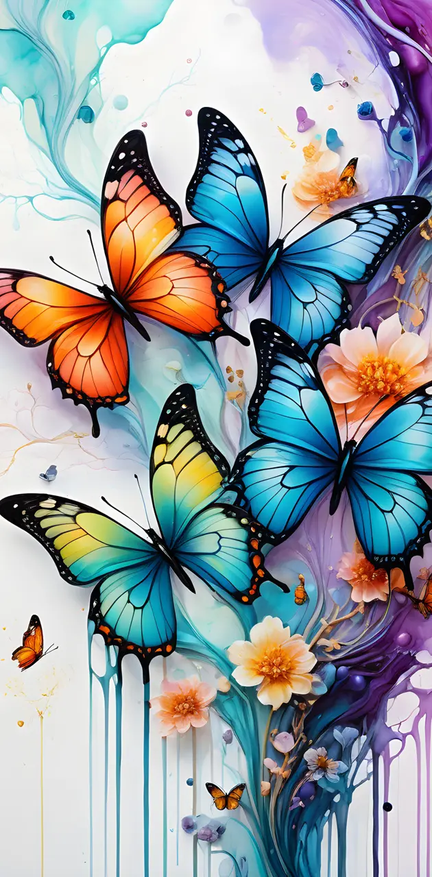 butterfly's & flowers