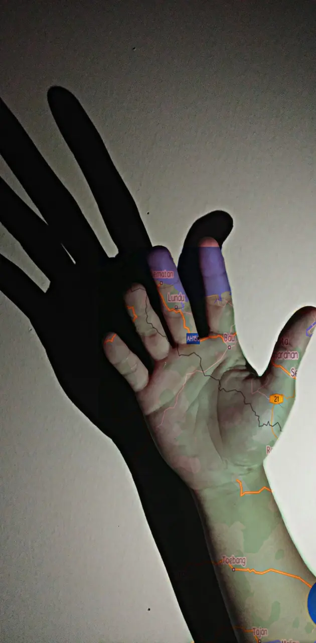 hand of map
