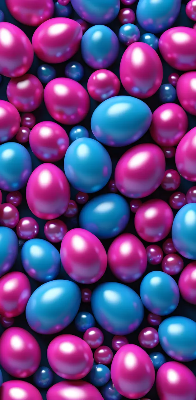 a pile of blue and red balls