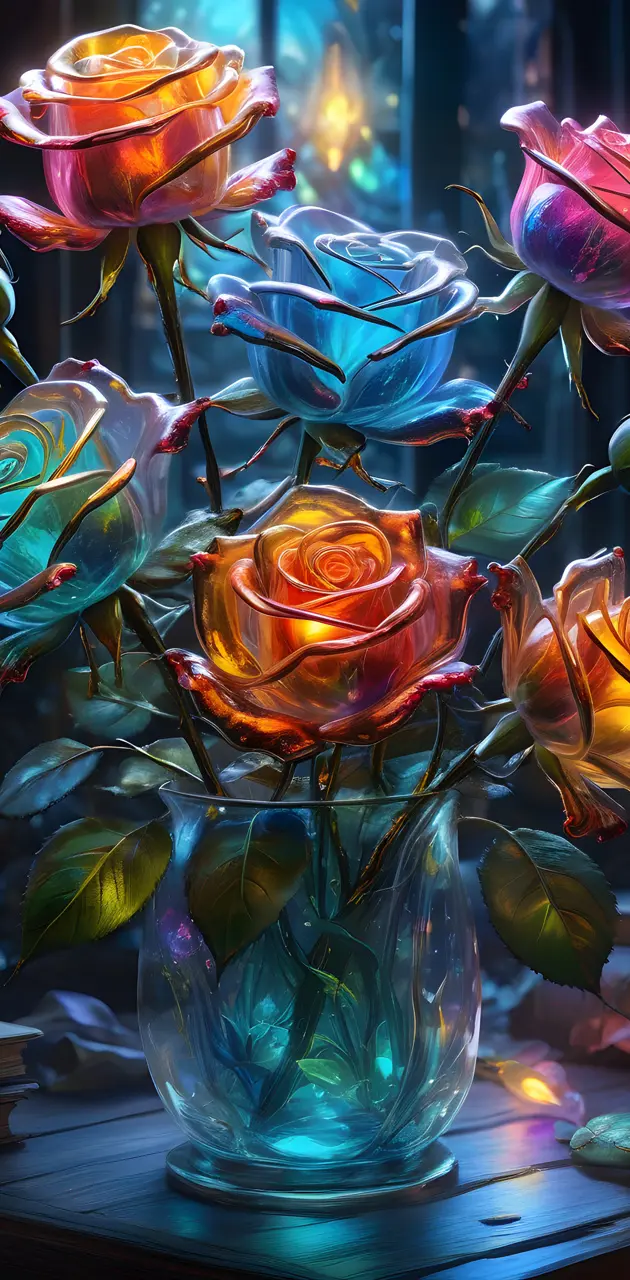 Glass roses