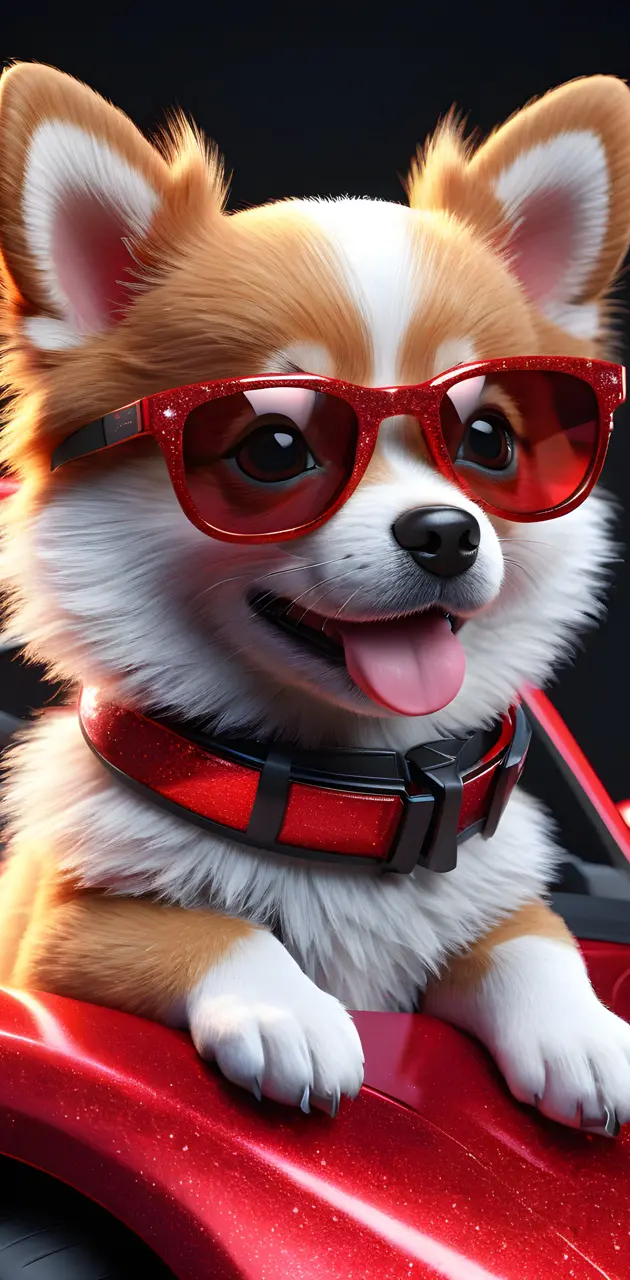 a dog wearing glasses