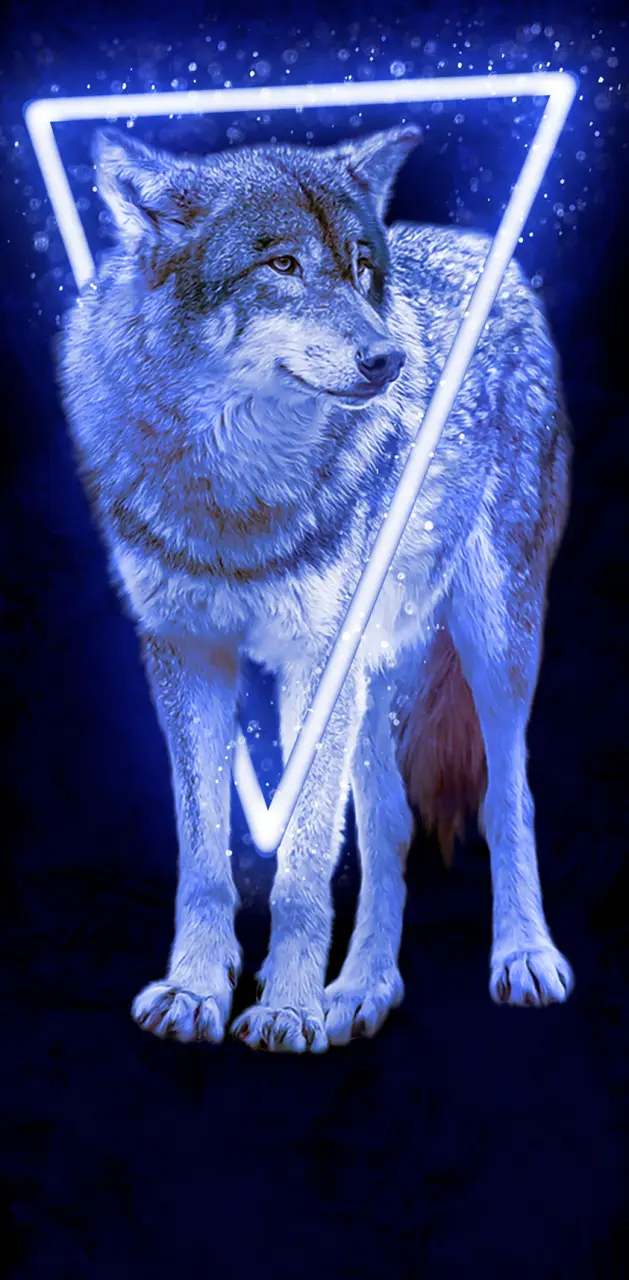 Lobo Neón Azul