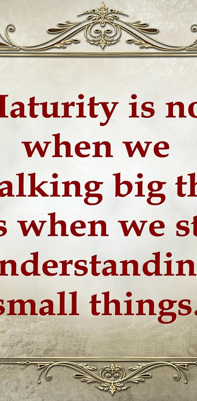 maturity