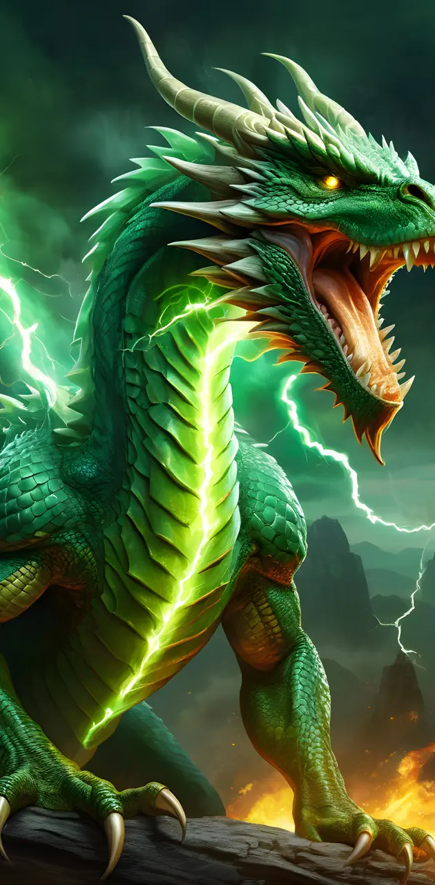 Green lightning dragon