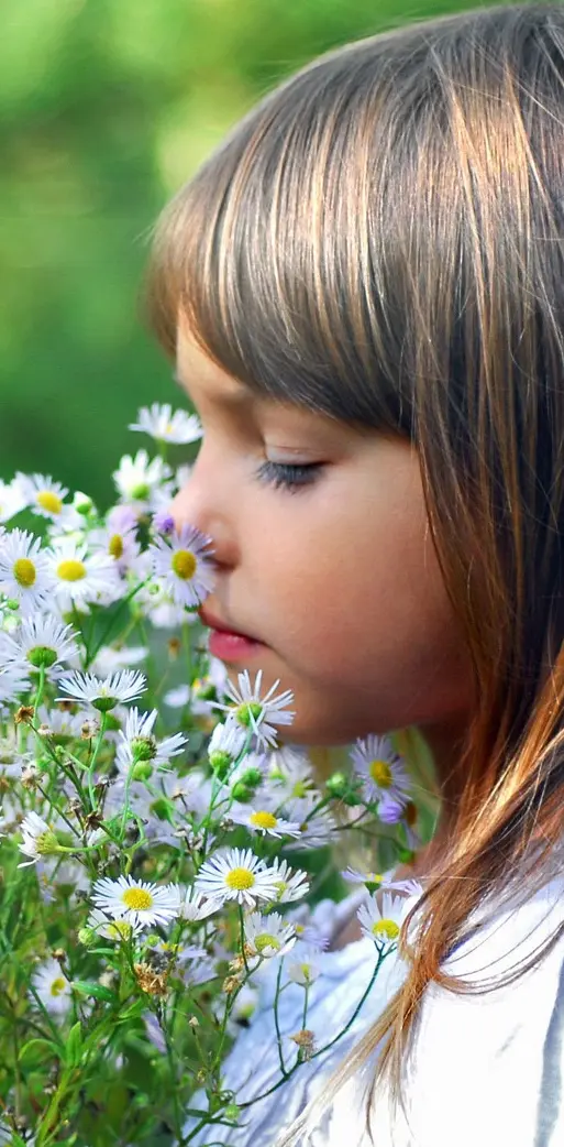 Child And Flower