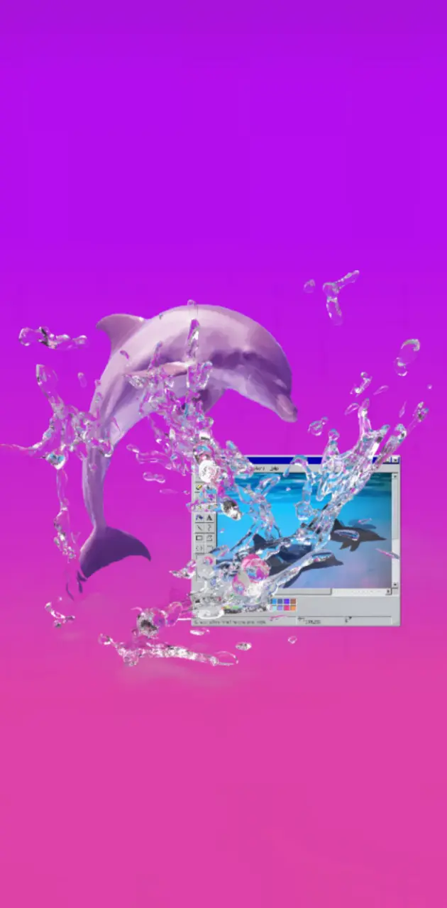 Vaporwave Dolphin