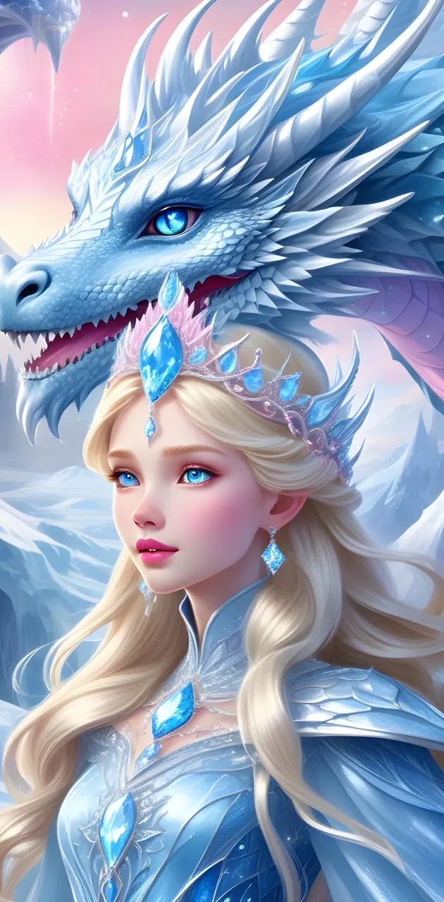 Ice Princess with Ice Dragon