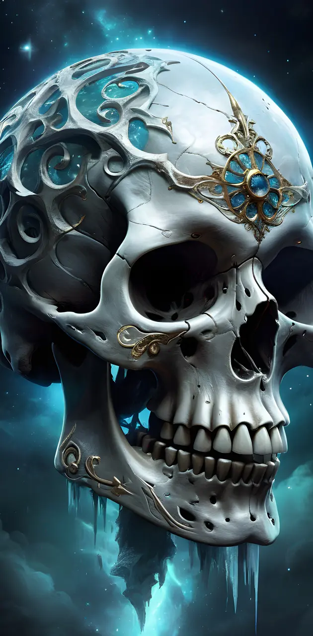 spooky skull insanely detailed