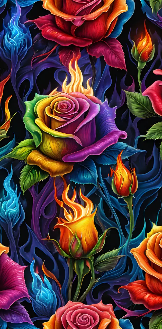 roses vibrant colors