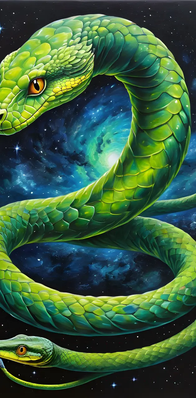 a green and blue snake