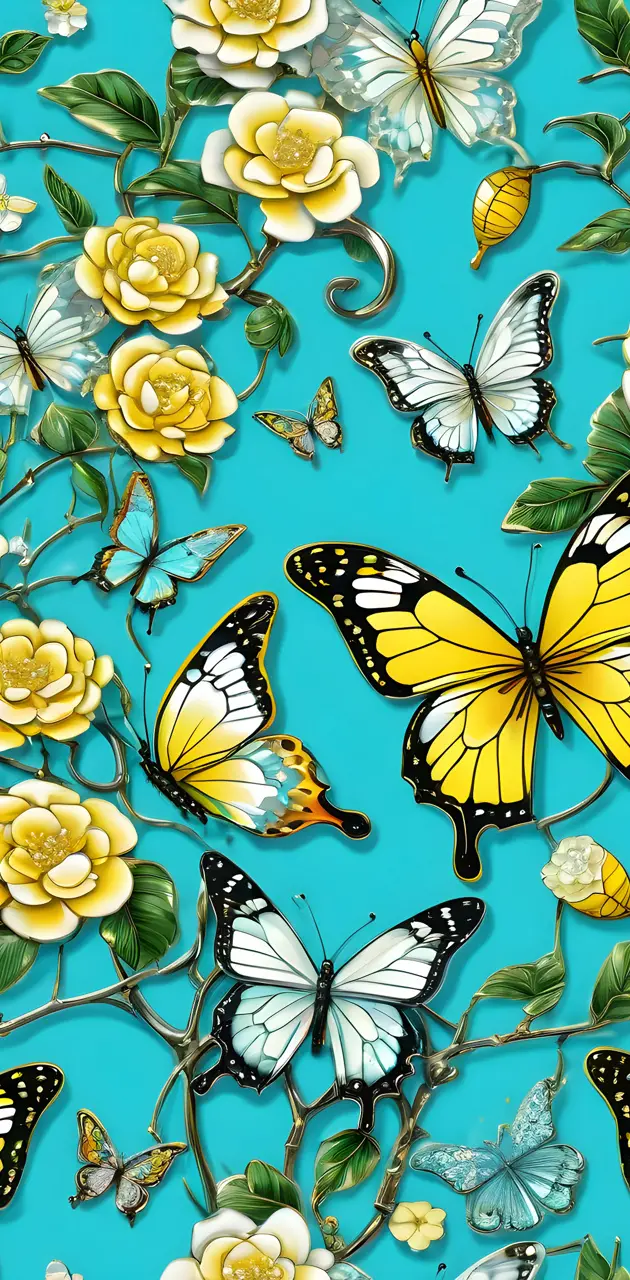 beautiful butterflies and flowers