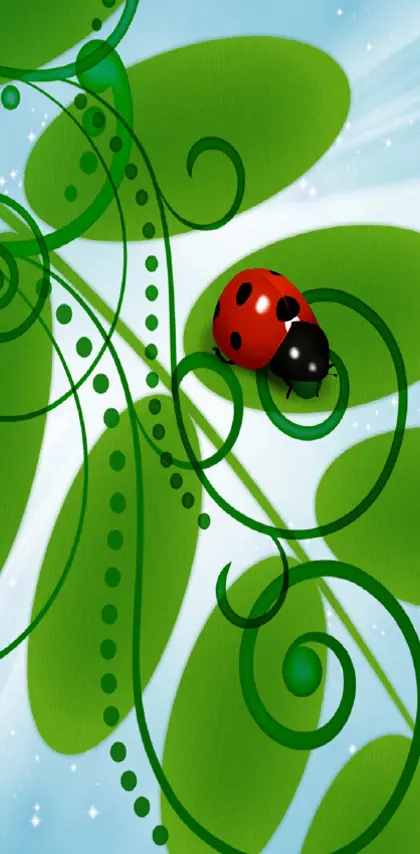 Ladybug And Swirls