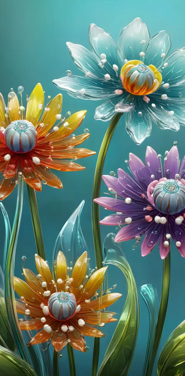 beautiful glass flowers