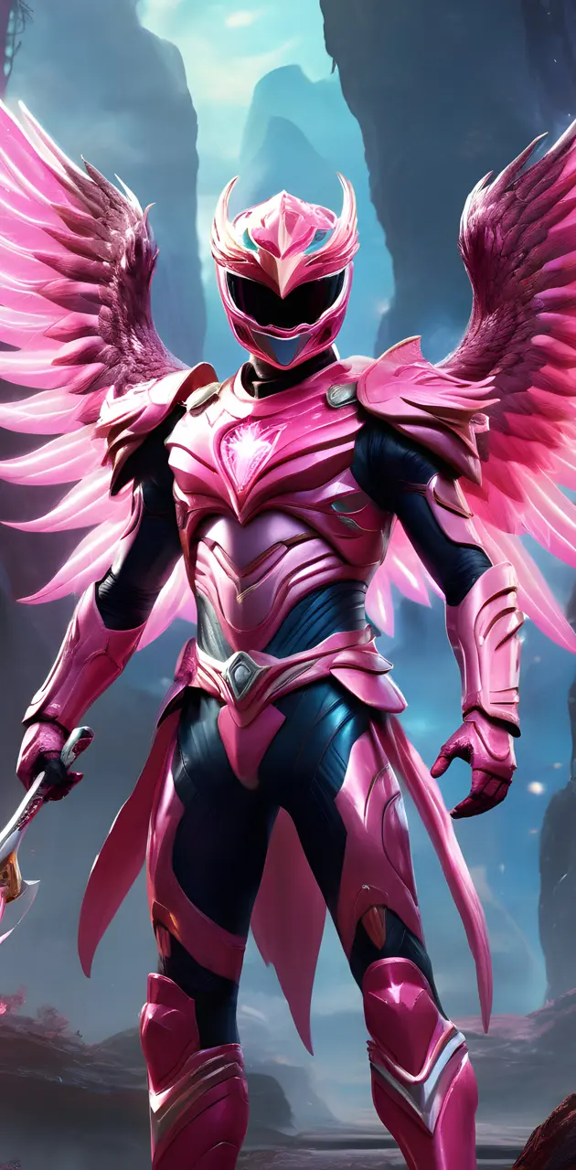 Pink Power Ranger with Firebird armor on