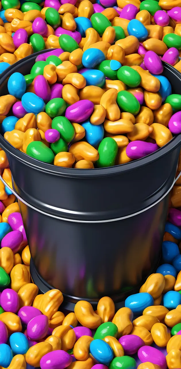 a bucket of candy