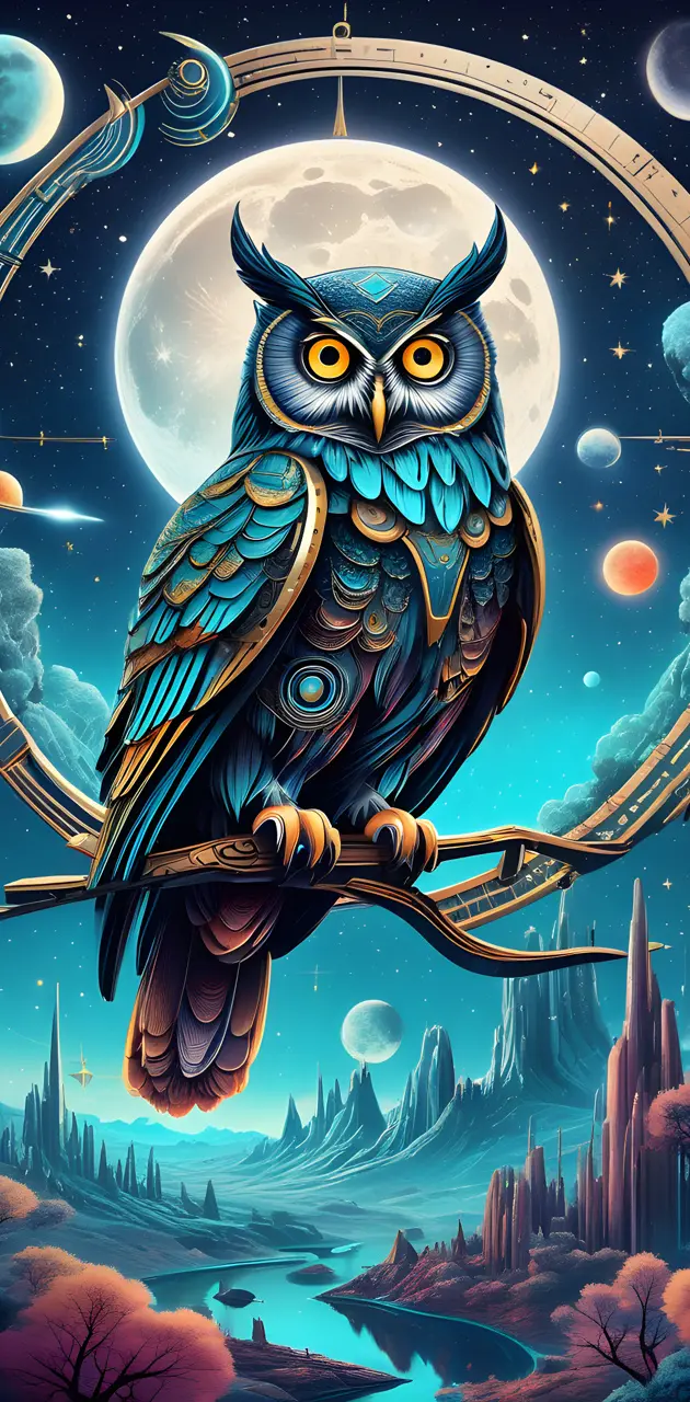 a painting of an owl