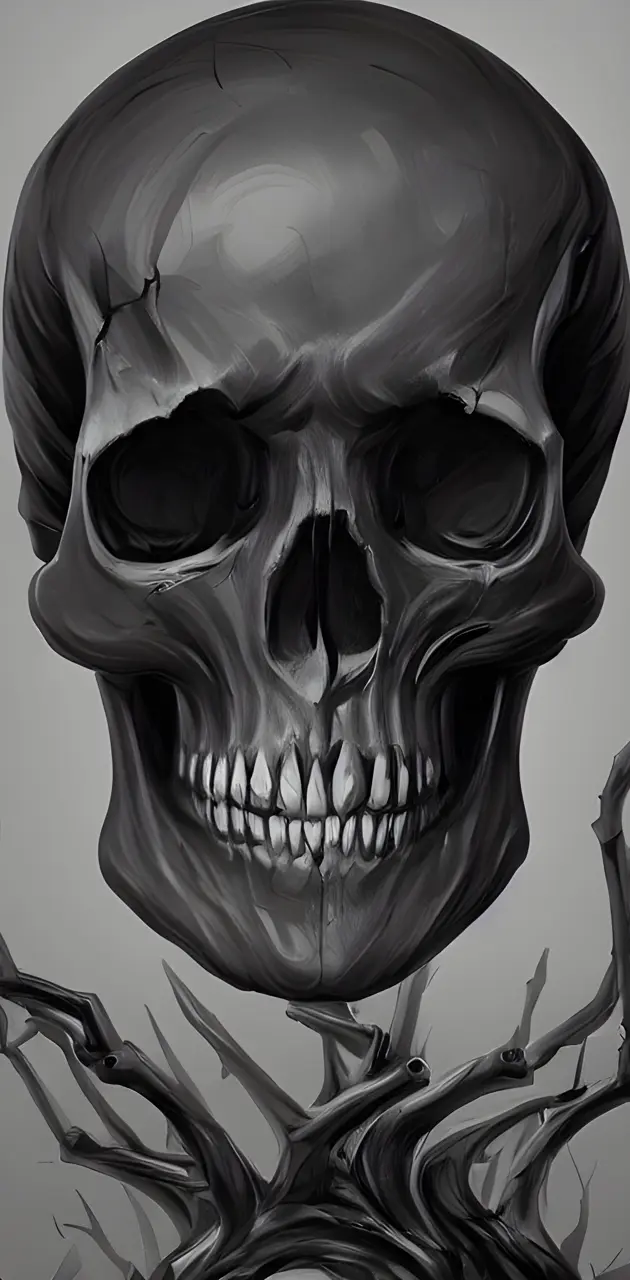 a skull with a sharp teeth
