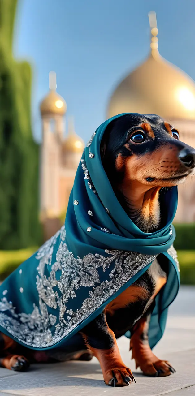 Dog with a hijab