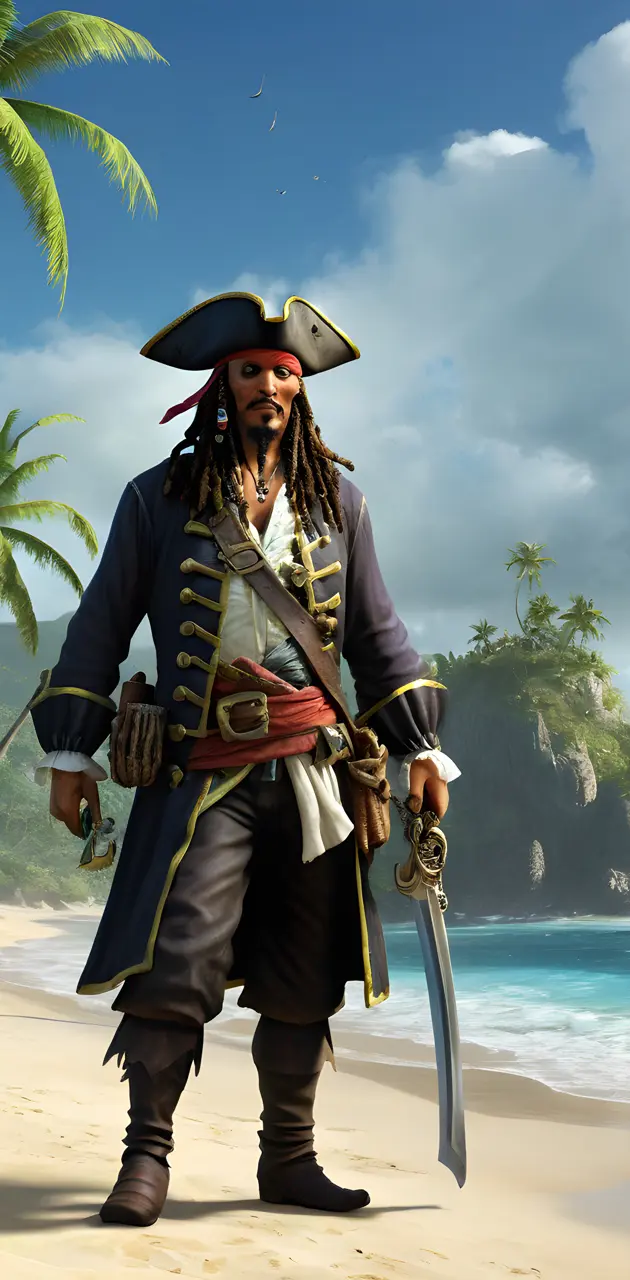 pirate Caribbean beach