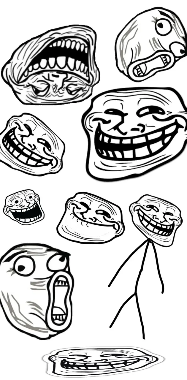 Download White Funny Face Meme Wallpaper