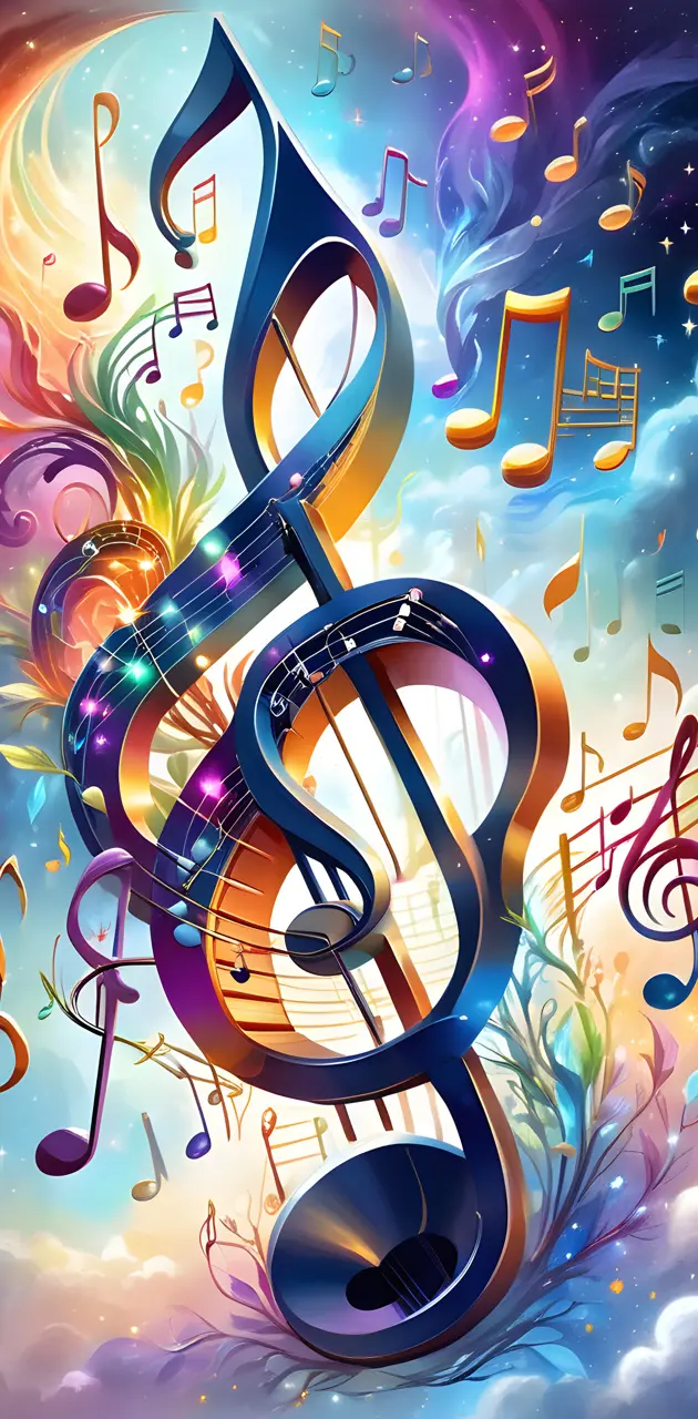 Colorful musical notes