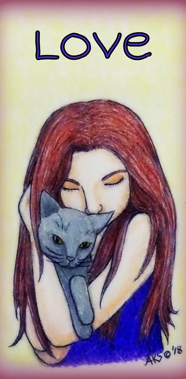 Love - Girl and Cat