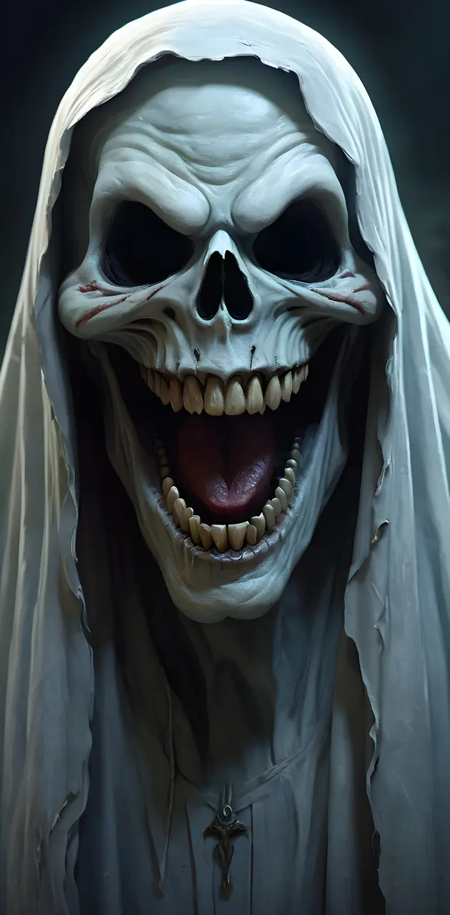 spooky ghost skull
