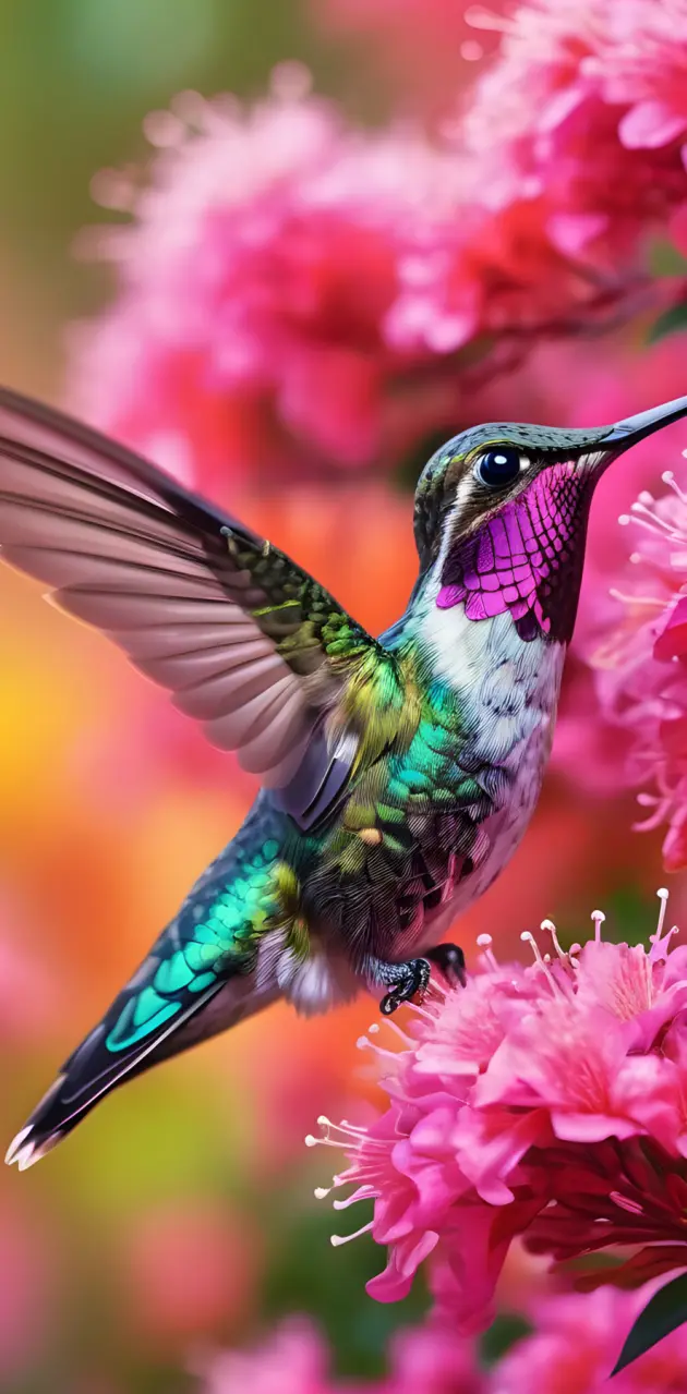 Pink Floral Hummingbird