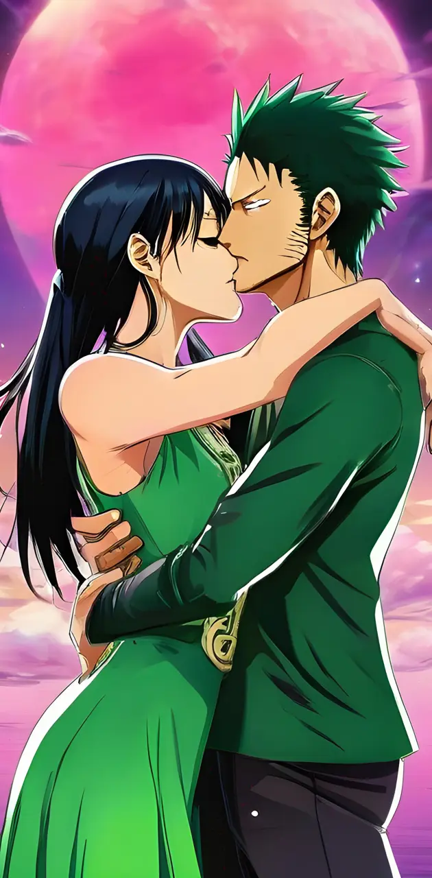 zoro kissing Nico Robin