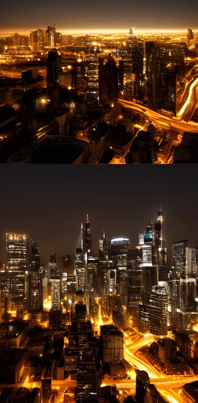 City skyline at night