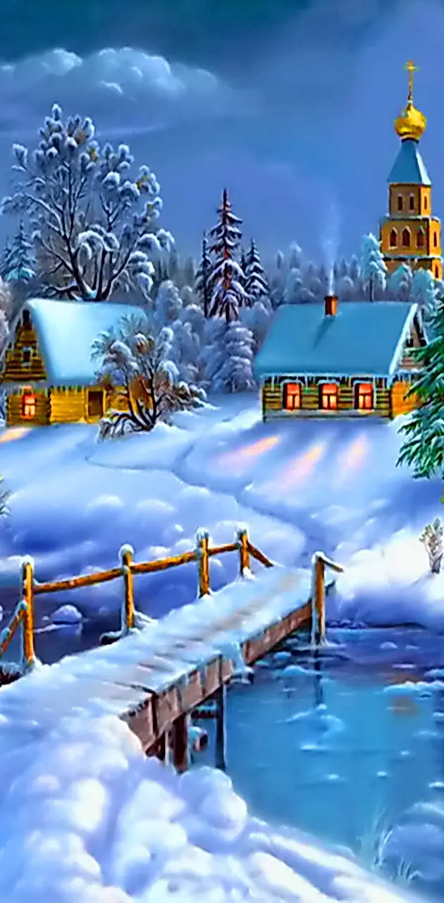 Winter Village wallpaper by _MARIKA_ - Download on ZEDGE™ | 0b2d