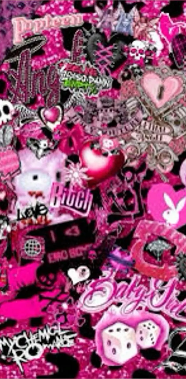 Download Glitter Fire Pink Y2K Background