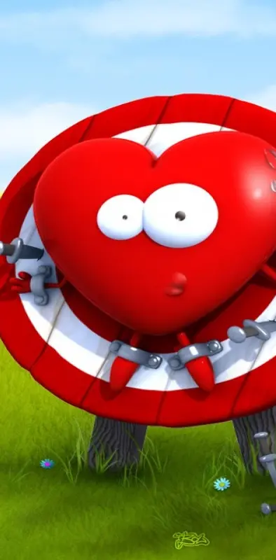 3d Funny Red Heart