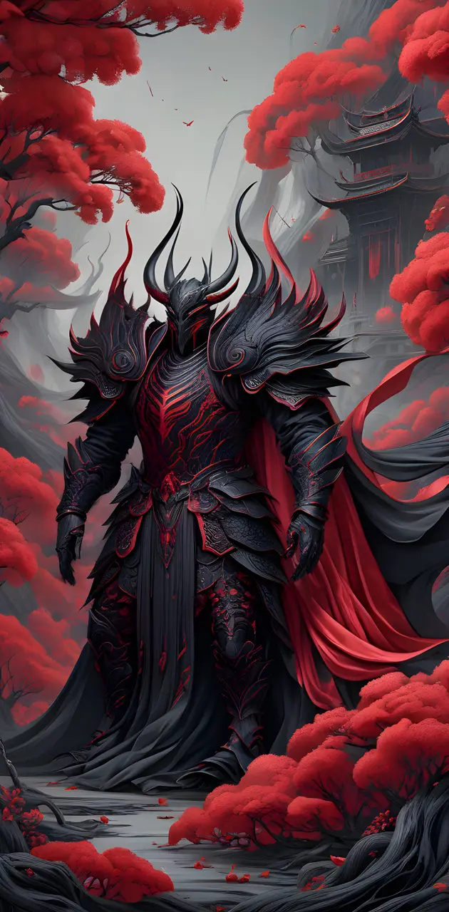 Black and red armor